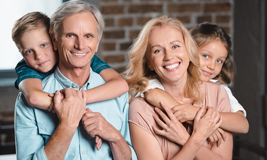 big family loving their new peerless boiler