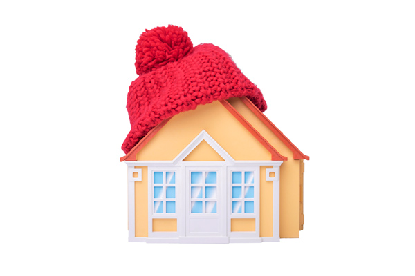 image of a home with a scarf as a home heating concept
