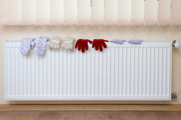 image of mittens on radiator