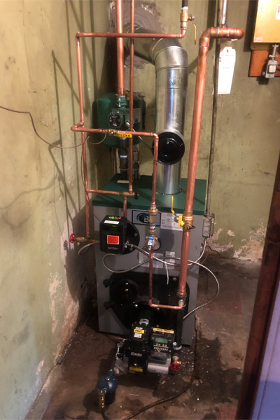 new peerless oil-fired boiler installation whitestone ny