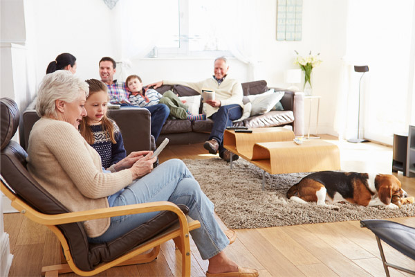 image of family at home in winter enjoying ecoplus bioheat fuel