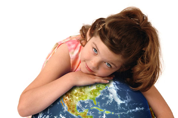image of girl holding earth depicting why carbon emissions should matter