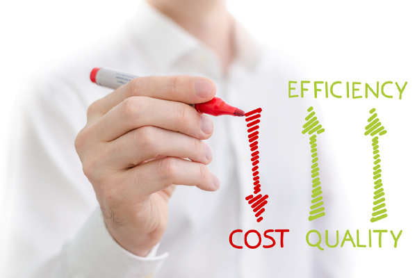 image of cost vs efficiency depicting hvac system installation cost