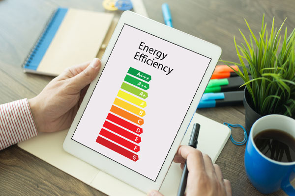 image of efficiency rating of a home heating system