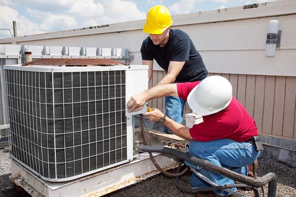 image of an old hvac unit replacement