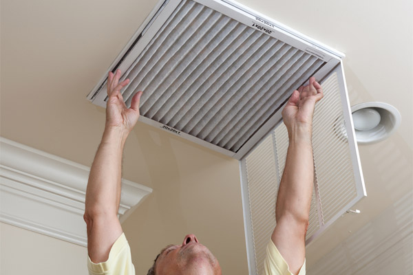 hvac air filter replacement by an hvac contractor