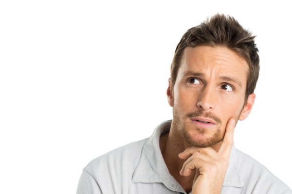 image of man thinking depicting when to replace air conditioner