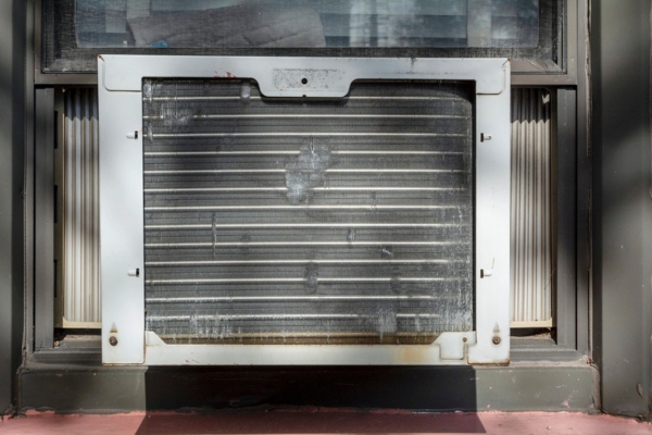Close up of a window air conditioner