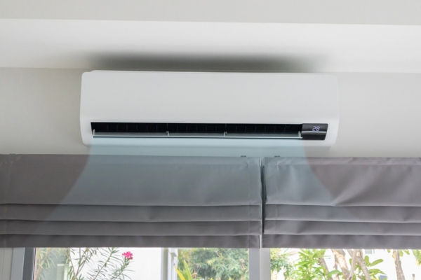 modern ductless air conditioner installed at home