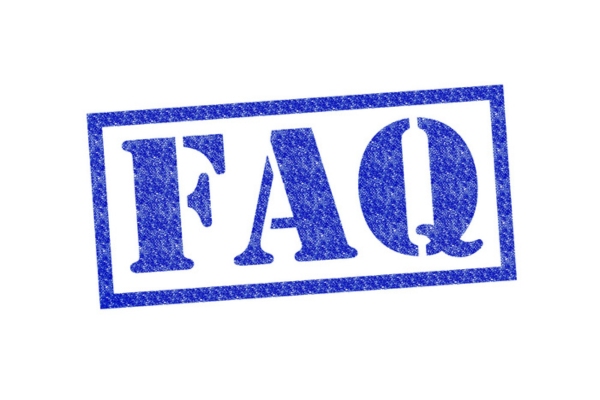 FAQ blue stamp depicting questions about Ductless Heat Pumps vs Ductless Air Conditioners
