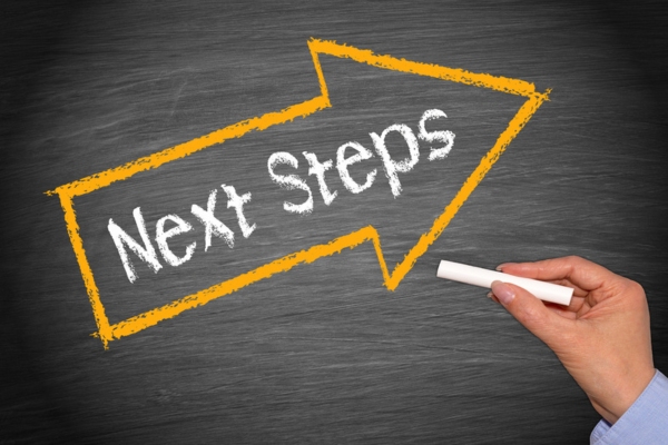 next steps written inside an arrow on a chalkboard depicting Steps to Take When Your Air Conditioner Freezes