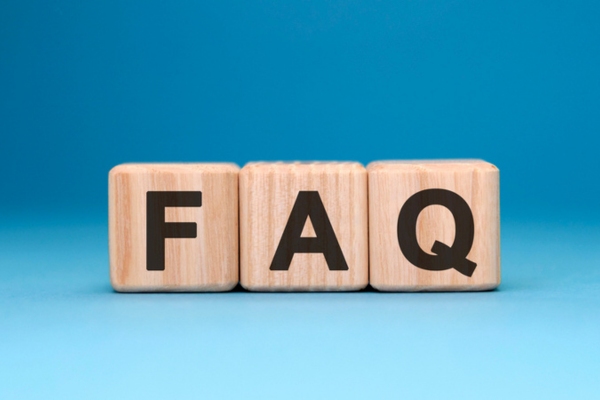 FAQ spelled using wooden letter cubes depicting Hot Water Radiator questions
