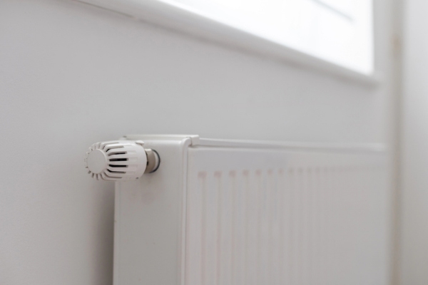 Hot water radiator side view