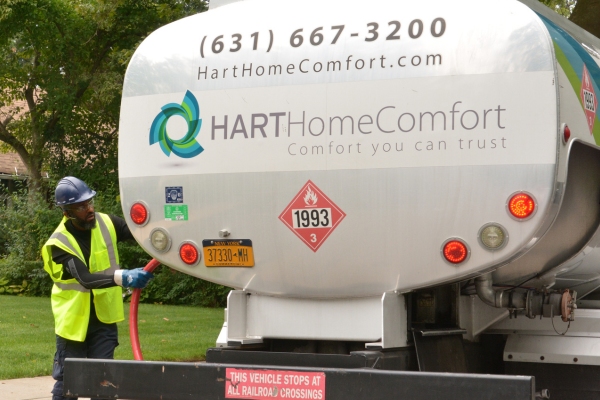 Hart Home Comfort heating oil truck and driver