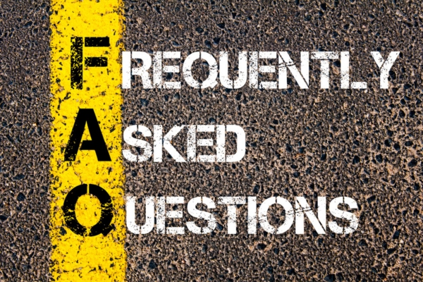 Frequently Asked Questions spray painted on concrete floor depicting Furnace Blower Runs Without Heat FAQs