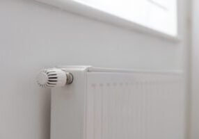 Hot water radiator side view