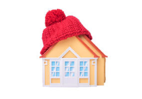 image of a home with a scarf as a home heating concept